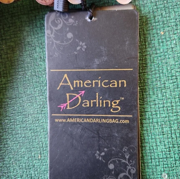 American Darling Painted Tool Leather Purse Painted Cactus and Sunflower